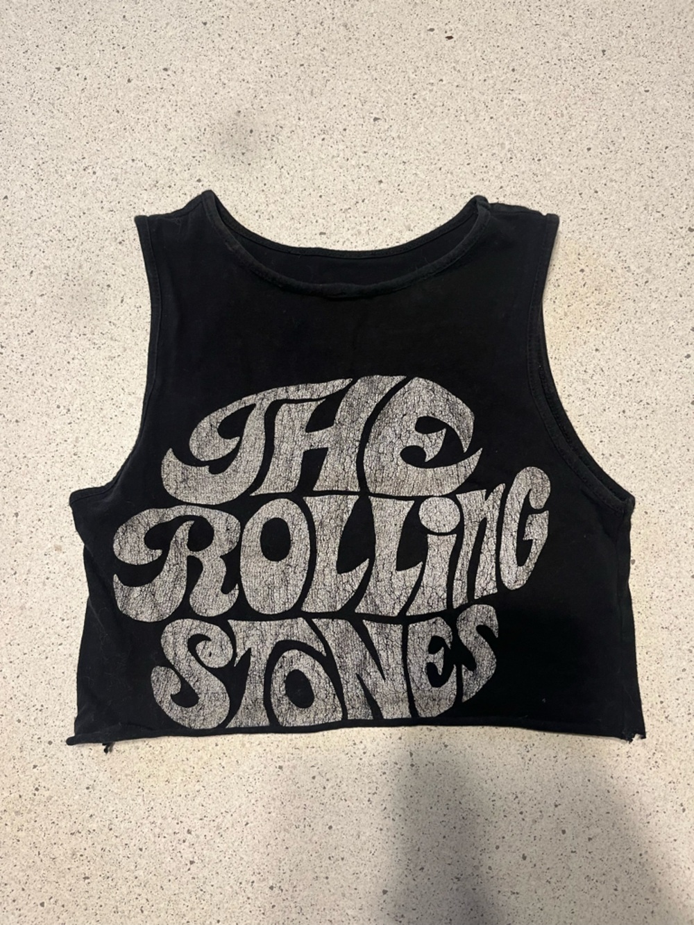 The Rolling Stones Black Crop Tank